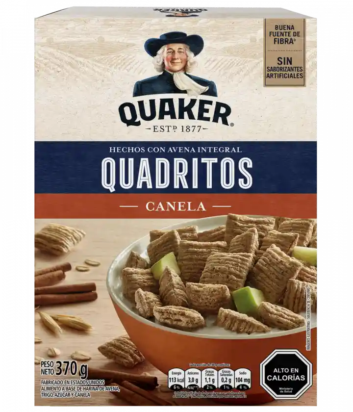 Quaker Cereal con Avena Integral Cuadritos de Canela