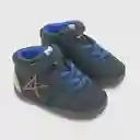 Botines Futurista Velcro Elástico Para Niño Azul T. 17 Colloky