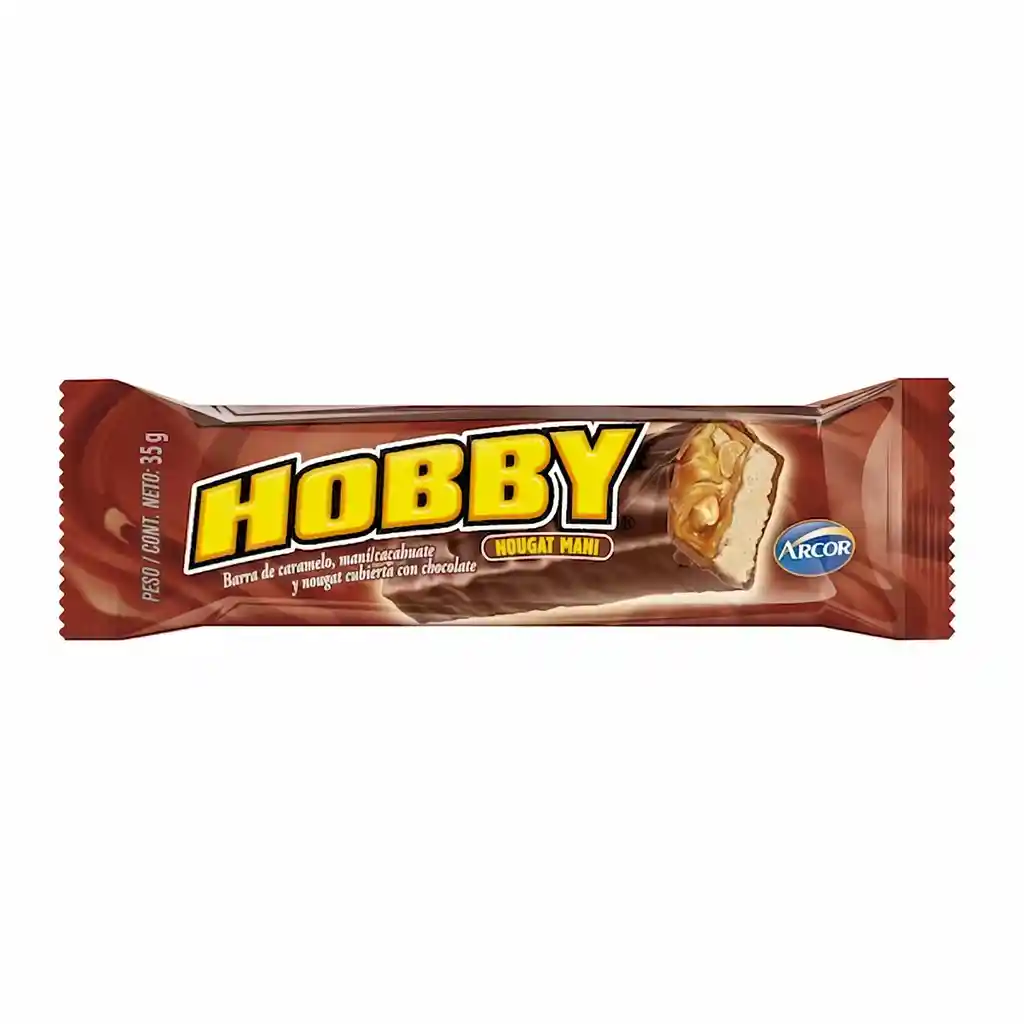Hobby Barra de Caramelo Nougat Maní con Chocolate