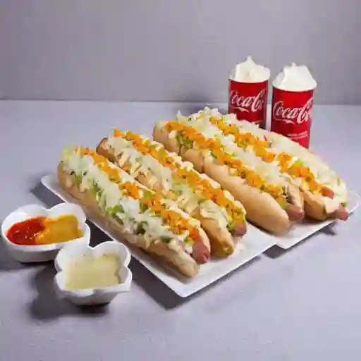 Promo 4 Vienesas Dinámicas 2 Bebidas