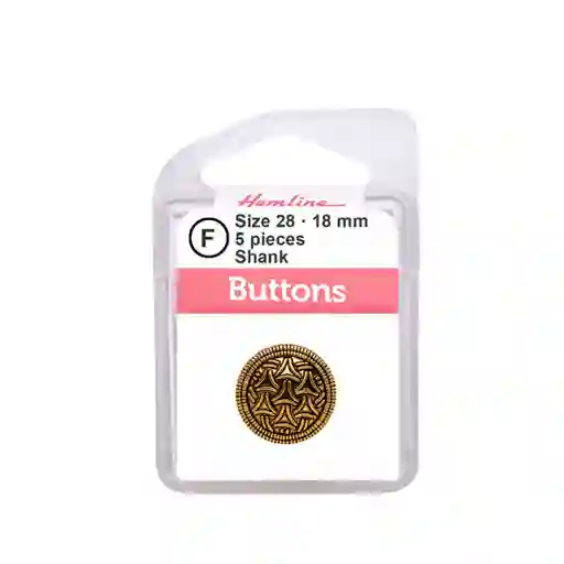 Botón Metálico Calado Redondo Gold 18mm 5 D Hb02828.81 18mm 5