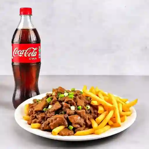 Carne Mongoliana con Papas Fritas
