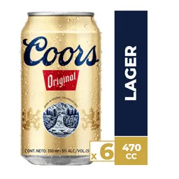 Coors Cerveza Original 6 Pack en Lata