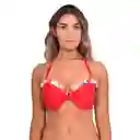 Bikini Sostén Strapless Con Vuelos Color Rojo Talla XL Samia