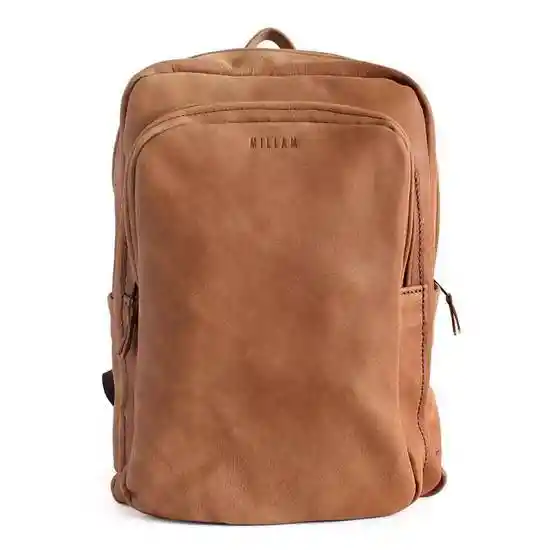 Mochila de Cuero Natural  Unisex Notebook Café