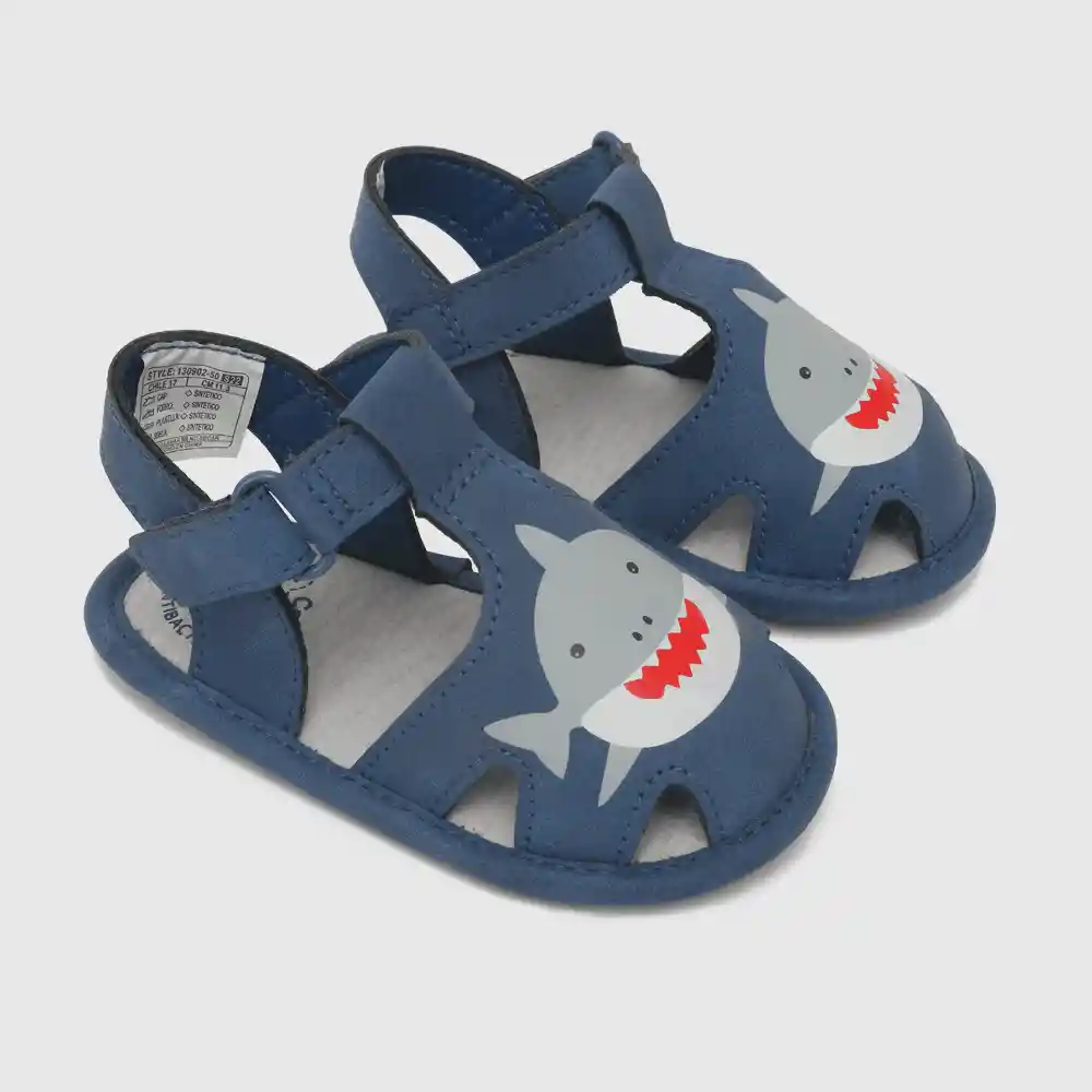 Sandalias Cerrada Tiburón De Niño Azul Talla 15