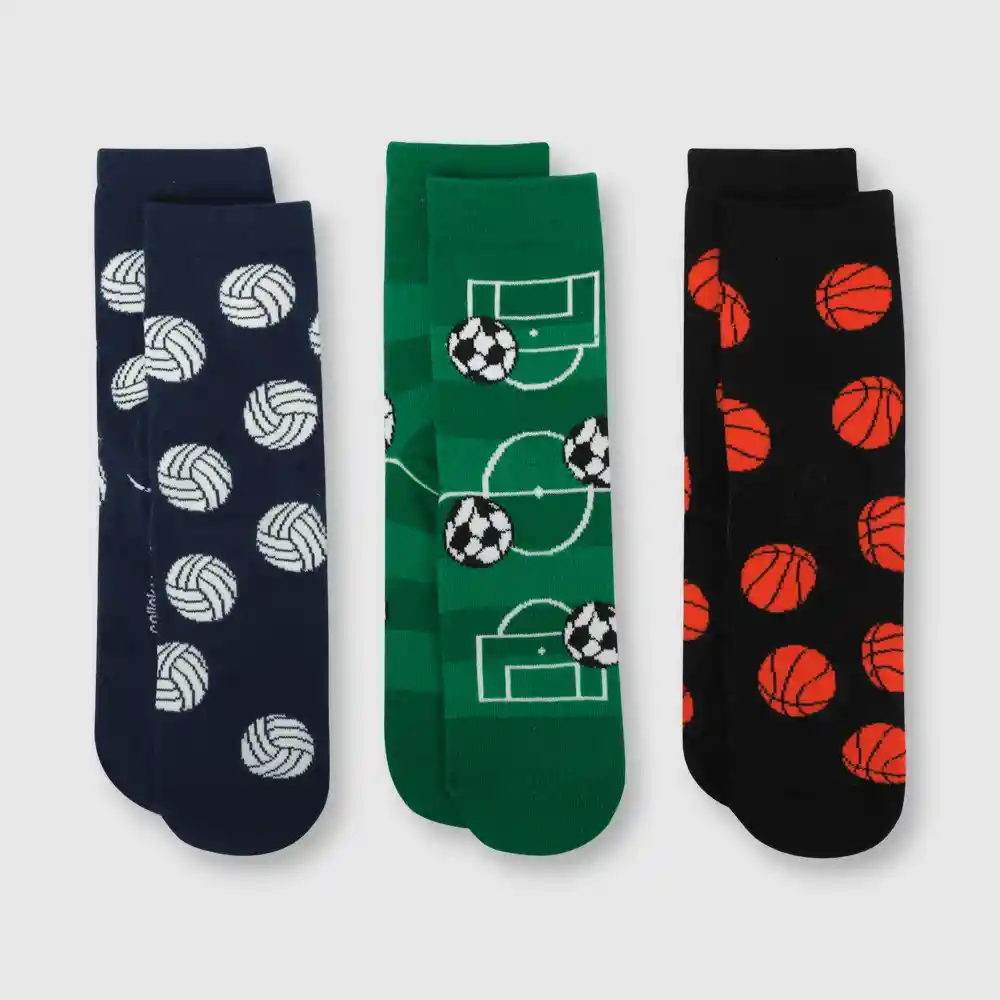 Pack Calcetines Pelotas De Niño Azul Talla 34/37