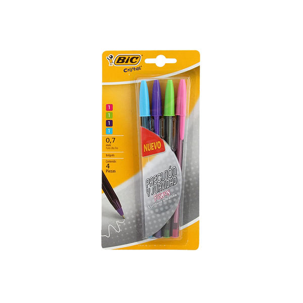 Plumas Bic Cristal Precisión y Suavidad Punto extrafino Tinta negra 3  piezas