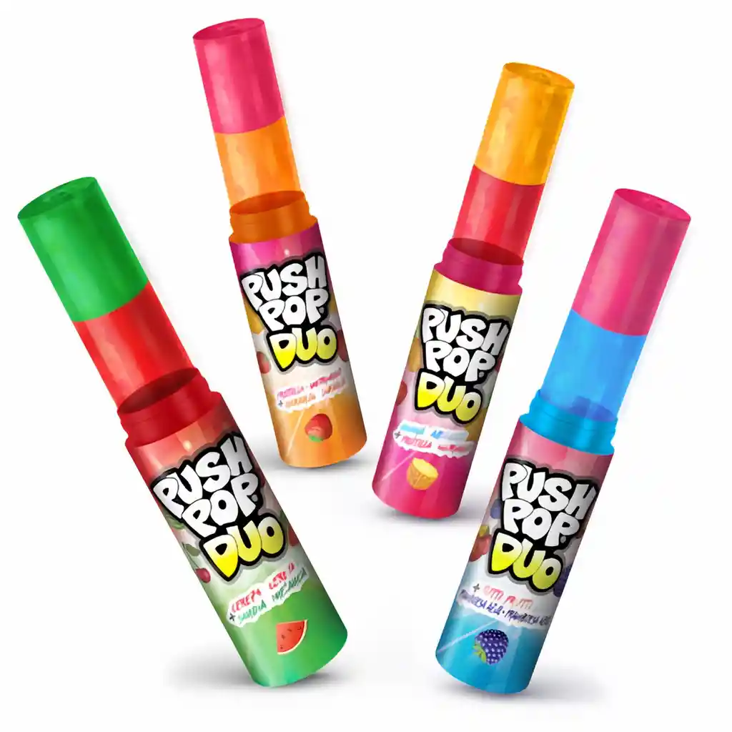Push Pop Duo Goma Caramelo en Barra Sabor a Cereza y Sandía 