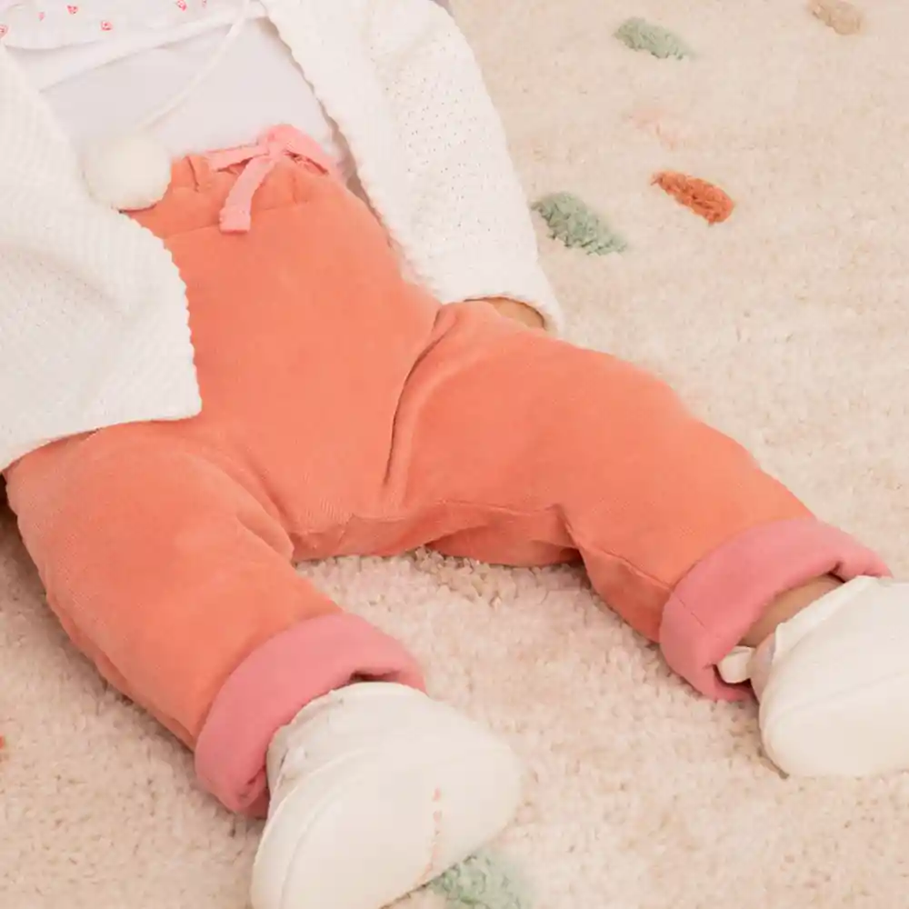 Pantalón Sólido Frutilla Para Bebé Niña Talla 9m