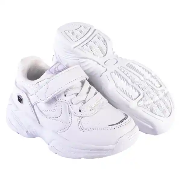 Zapatillas Escolar Unisex Blanco Talla 35 Pillin