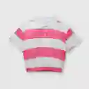 Polera Listada Para Niña Rosada Talla 10a