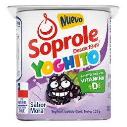 9 x Yoghurt Batido Soprole Mora 120 g