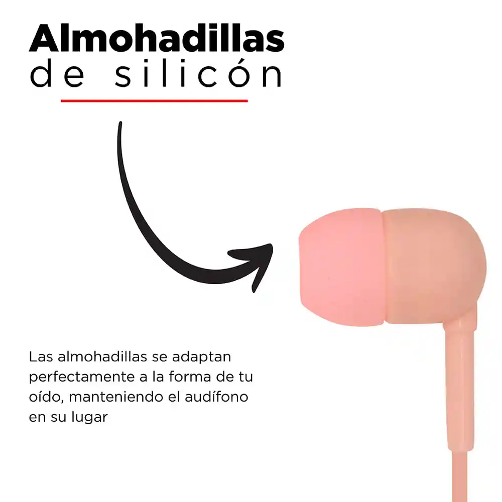Miniso Audifonos De Cable Con Estuche En Forma De Capsula Rosa