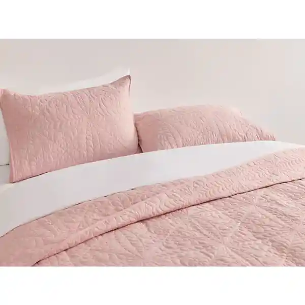 Cubrecama Floral 2 Plazas Palo Rosa Ripley Home