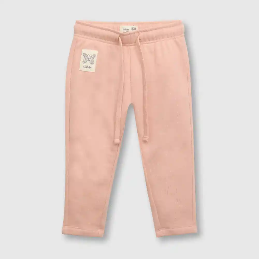 Pantalón Buzo Clásico Bebé Niña Rosado Talla 6/9m
