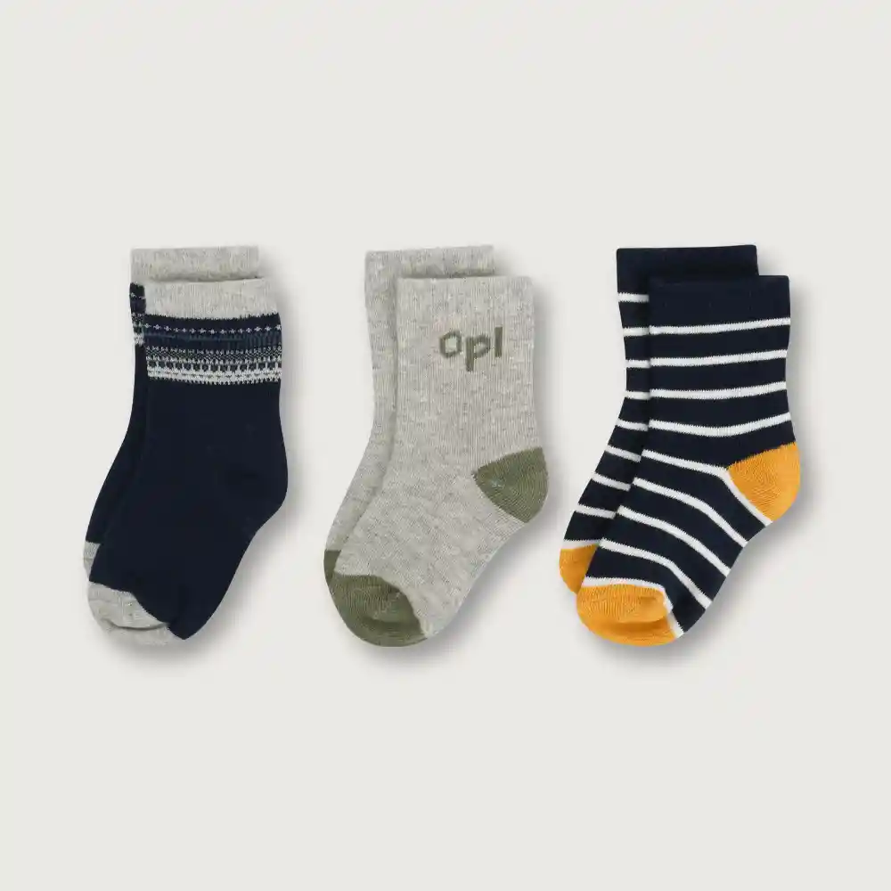 Pack Calcetines Retro De Niño Mostaza Talla 17/19