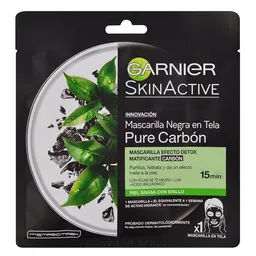 Garnier-Skin Active Mascarilla Negra en Tela Pure Carbón