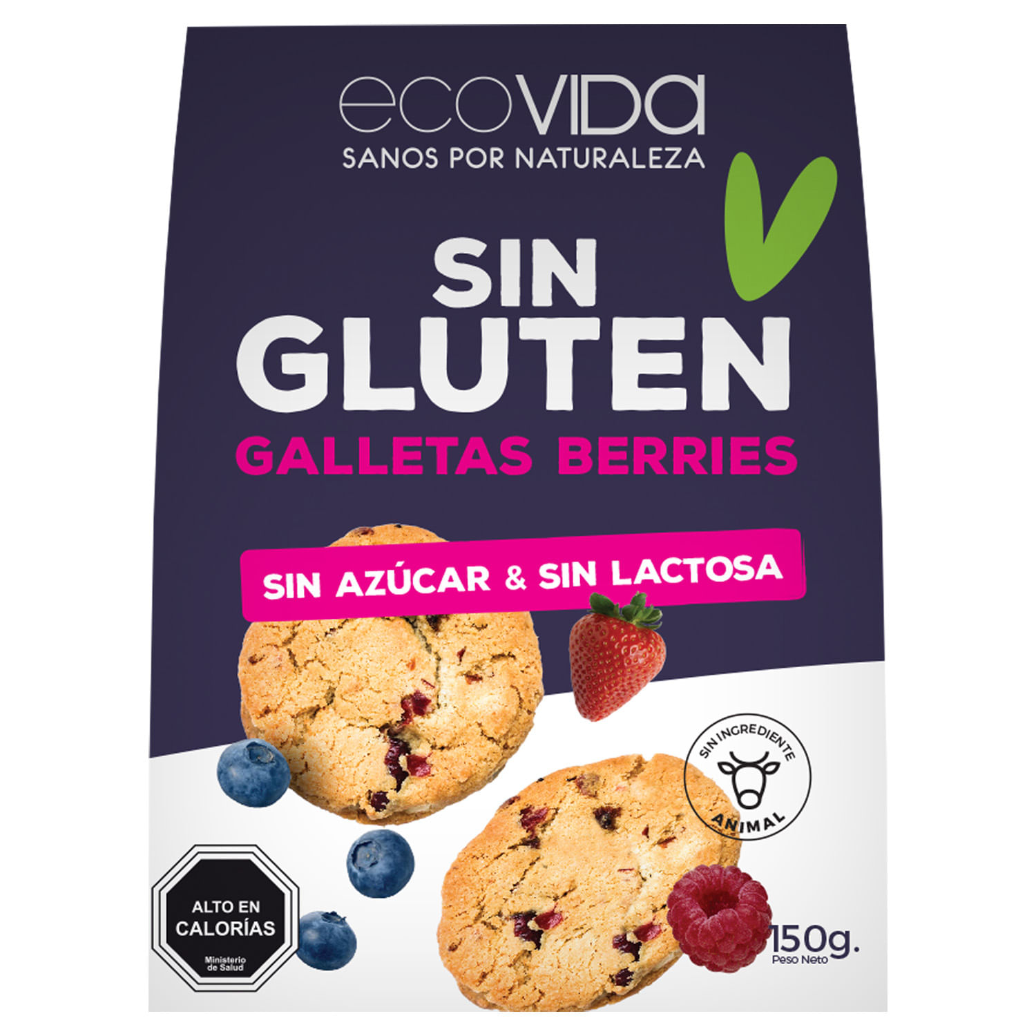 Galletas Ecovida rellenas de frutilla sin azúcar 150 g