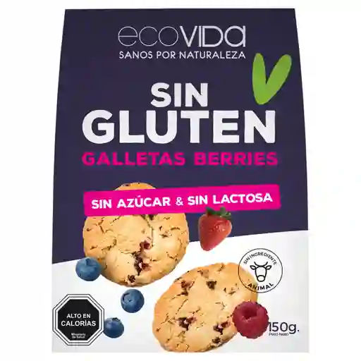 Ecovida Galletas sin Gluten sin Azúcar y sin Lactosa Sabor Bayas