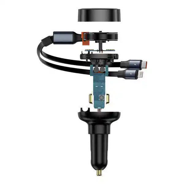 Cargador De Smartphone Para Auto Tipo C Con Cable Tipo C Y Lightning