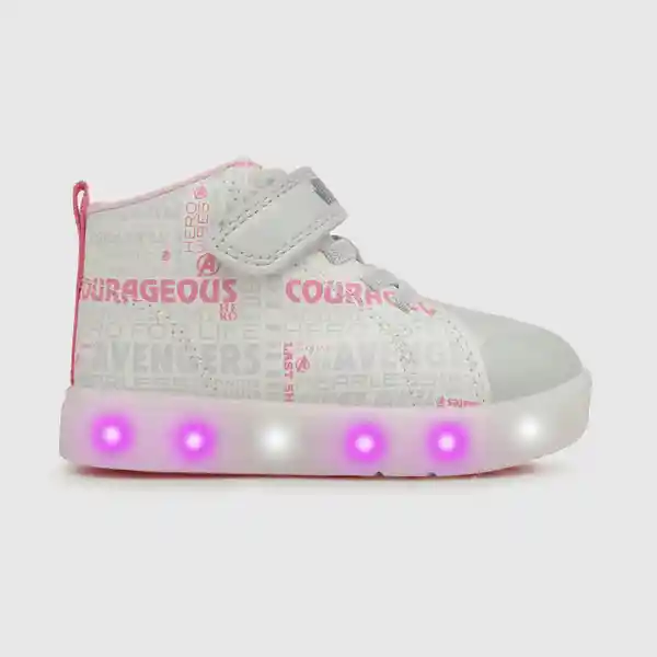 Zapatillas Luces Marvel Para Niña Gris Talla 21 Colloky