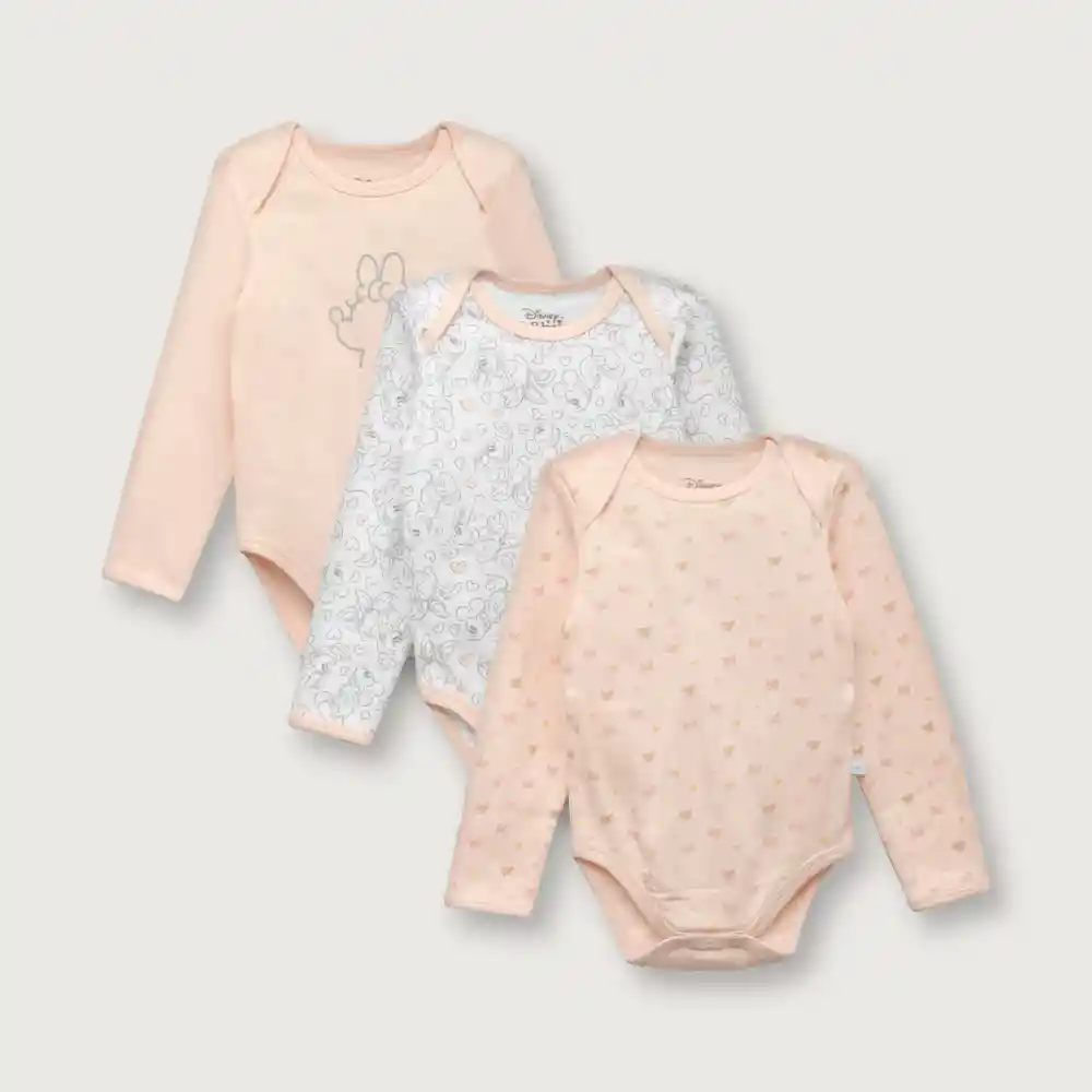 Pack Body Disney Minnie Mouse Niña Rosado Talla 12M Opaline