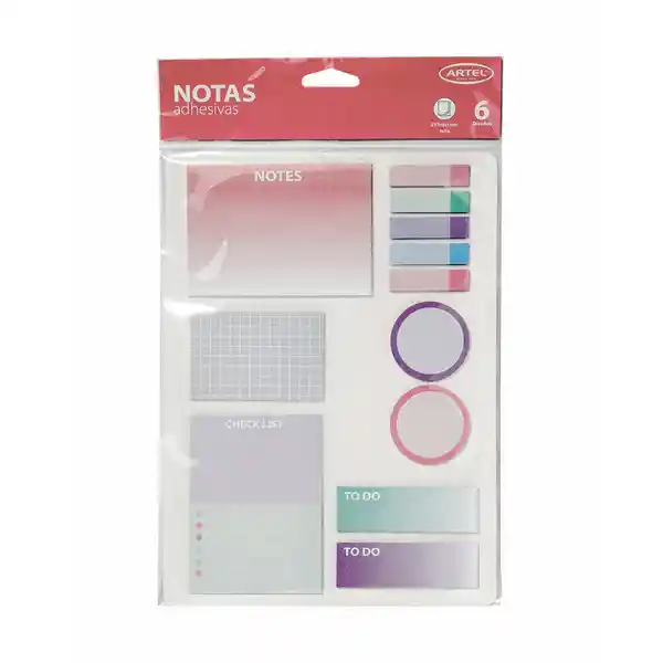 Artel Importado Artel Set Notas Adhesivas Pastel