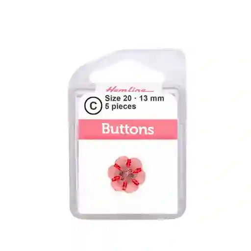 Botón Plástico Flor Fucsia 13mm 5 D Hb01424.20 13mm 5