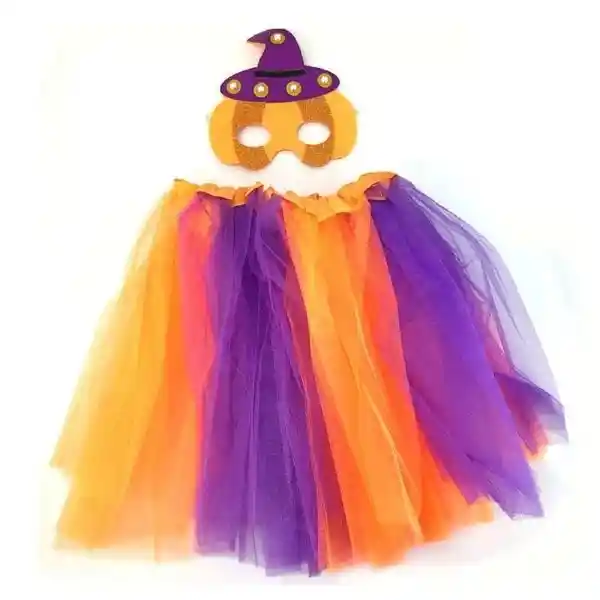 Set Faldita y Antifaz Brujita Halloween
