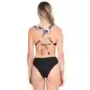 Trikini Con Vuelos Estampado Negro Talla S Samia