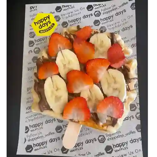 Waffle Pop Nutella Frutilla Plátano