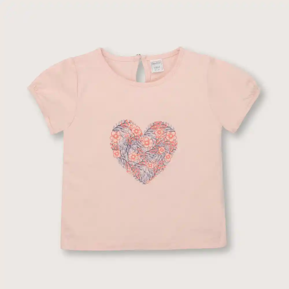 Polera Manga Tipo Princesa Para Niña Rosado Talla 9m