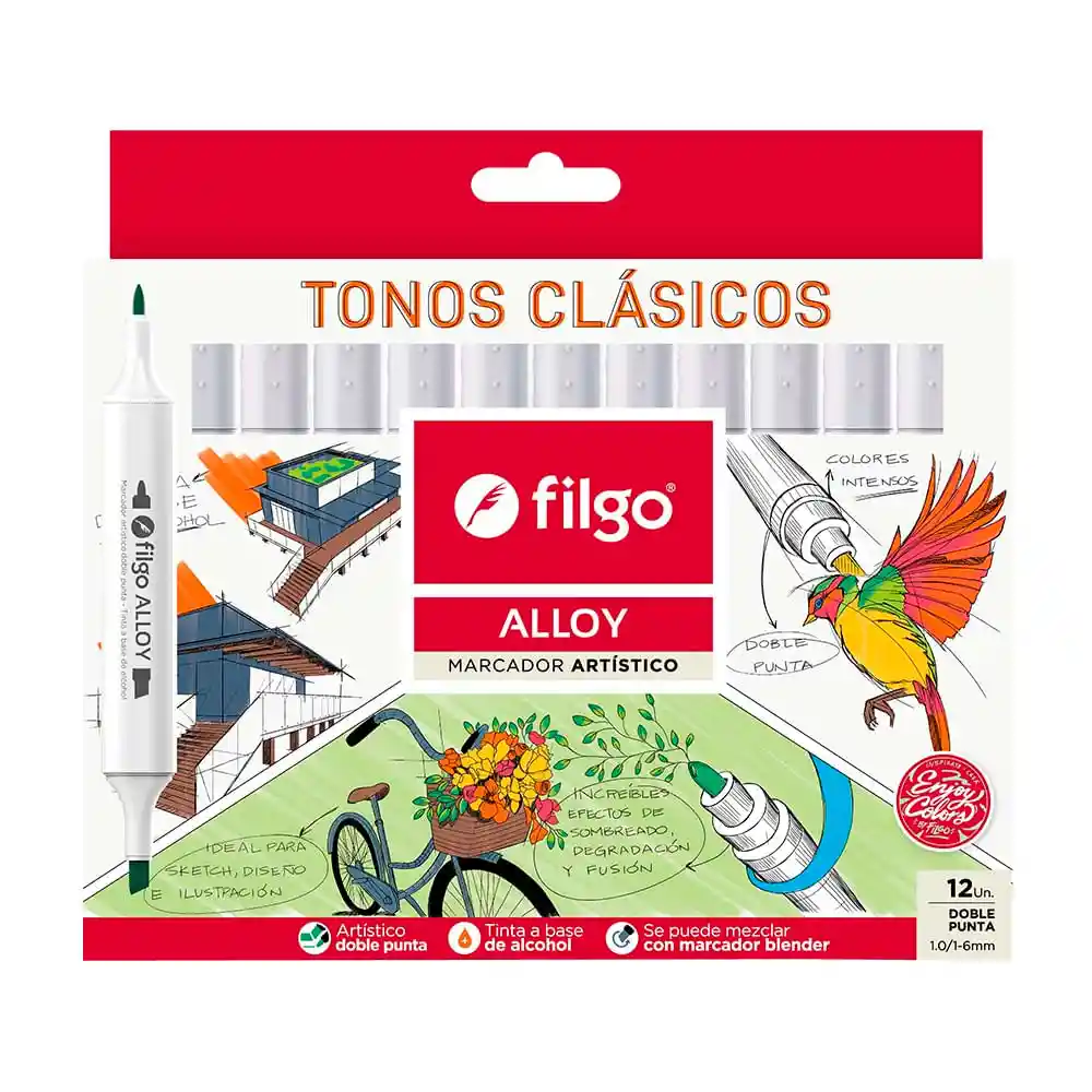 Marcador Filgo Artístico Clásico Estuche