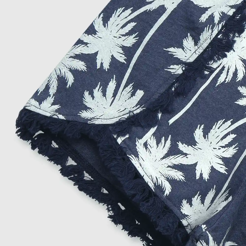 Short Estampado De Punto Niña Azul Talla 10a