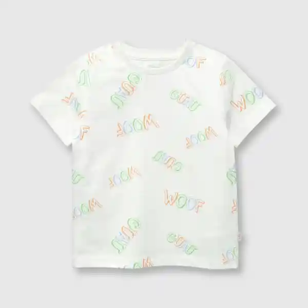 Polera Estampada Off de Bebé Niño White Talla 24M Colloky