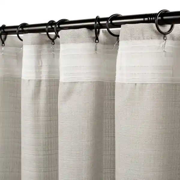 Set Cortina Texturada Con Presilla Gris 140 x 240 cm Casaideas