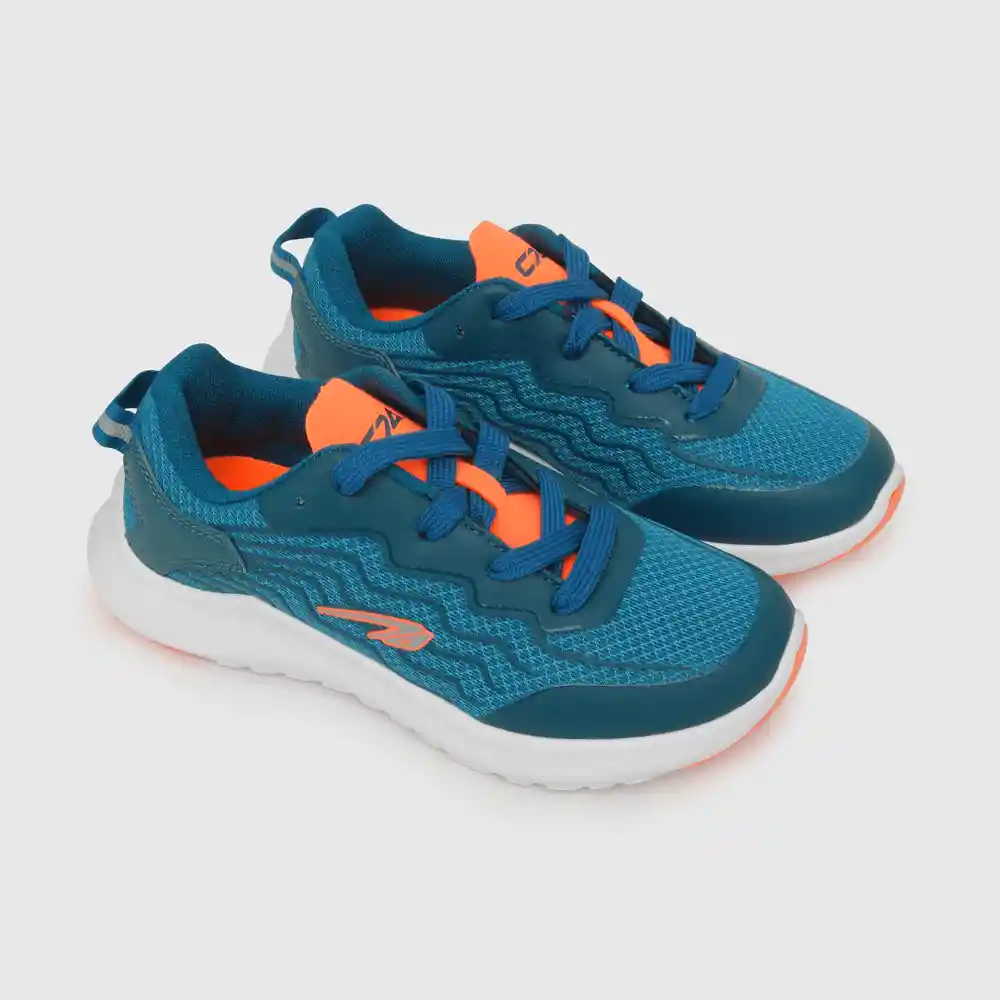 Zapatillas Deportiva Caña Baja Niño Azul/naranja 34