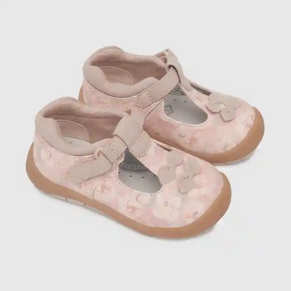 Colloky Zapatos Reina Con Flores y Moño de Niña Rosado Talla 18