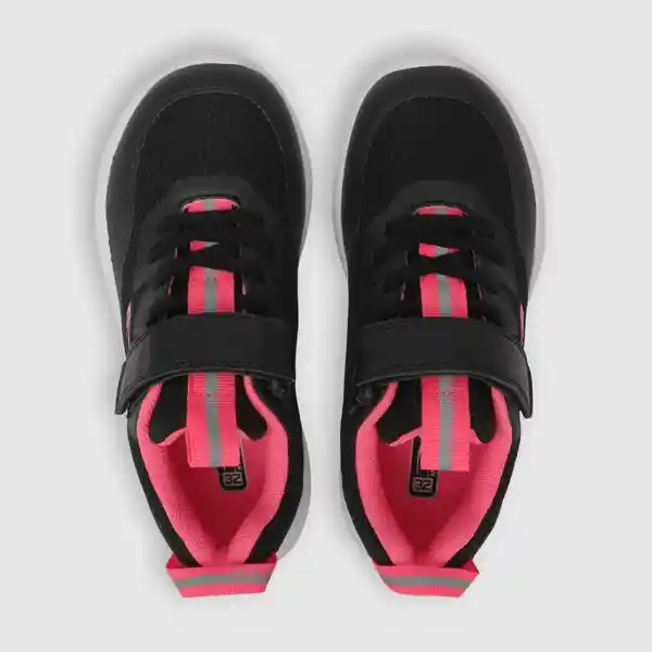 Zapatillas Deportiva de Niña Negro/Fucsia Talla 30 Colloky