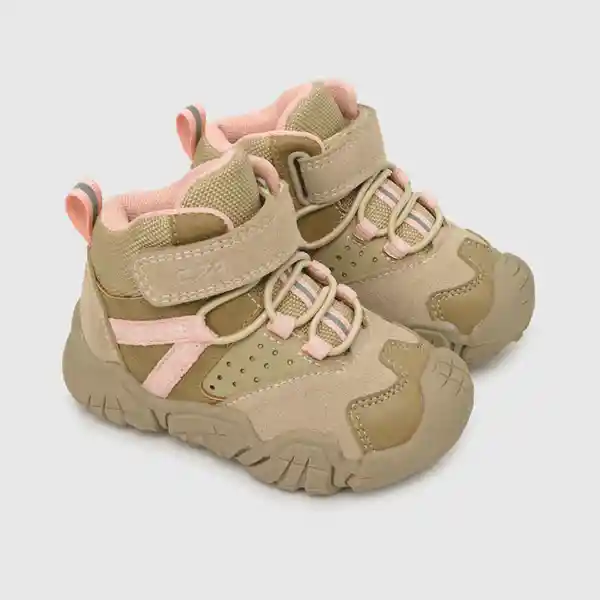 Botines Velcro Elástico Cinta Lateral Niña Beige T. 24 Colloky