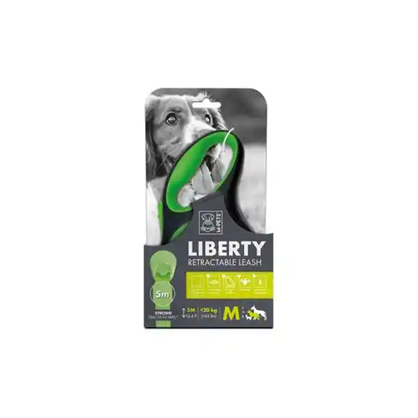 Mpets Correa Para Perro Retráctil Liberty Verde Medium