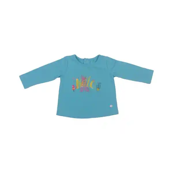 Polera Bebe Niña Turquesa Pillin 6 M