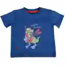 Polera Manga Corta Bebé Niño Azul Talla 18 M Pillín