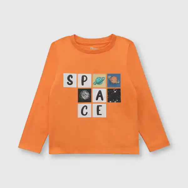 Polera Space de Bebé Niño Orange/Naranjo Talla 24M Colloky