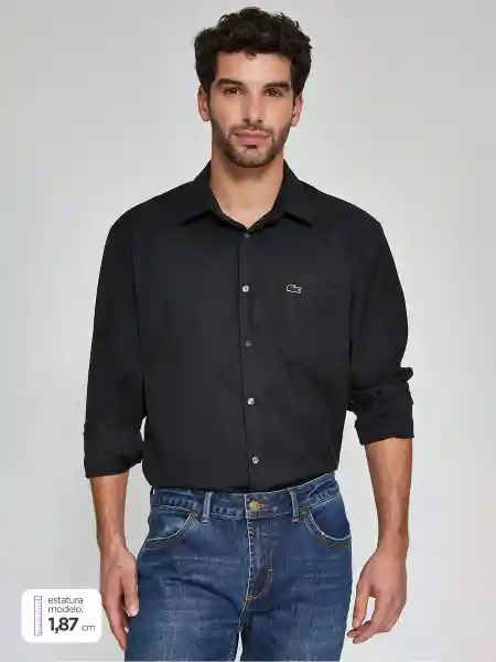 Lacoste Camisa Manga Larga tt Negro 40 CH2745