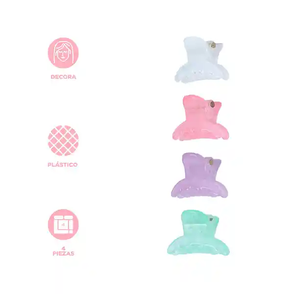 Set Pinzas Para Cabello Pastel Miniso