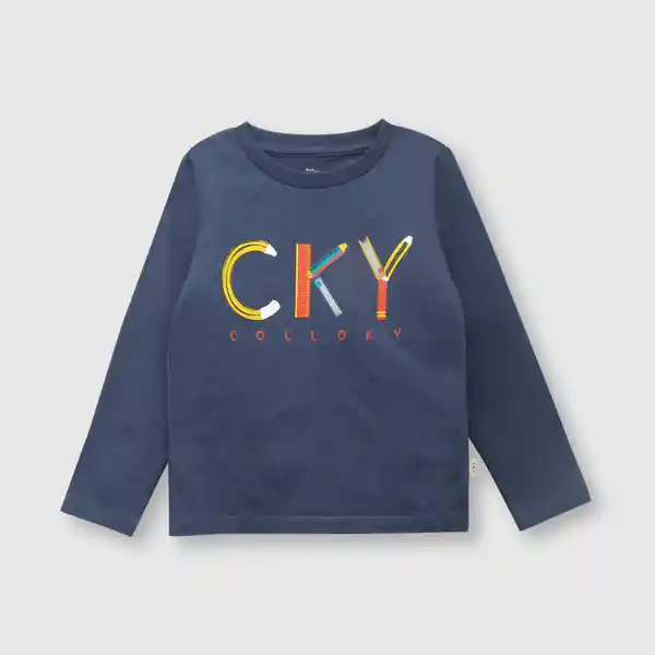 Polera de Bebé Niño Cky Gray Denim Talla 9/12M Colloky