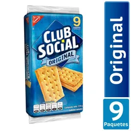 Club Social Galletas Saladas Sabor Original Pack 9