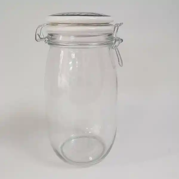 Dkora Canister Vidrio Tapa de Ceramica